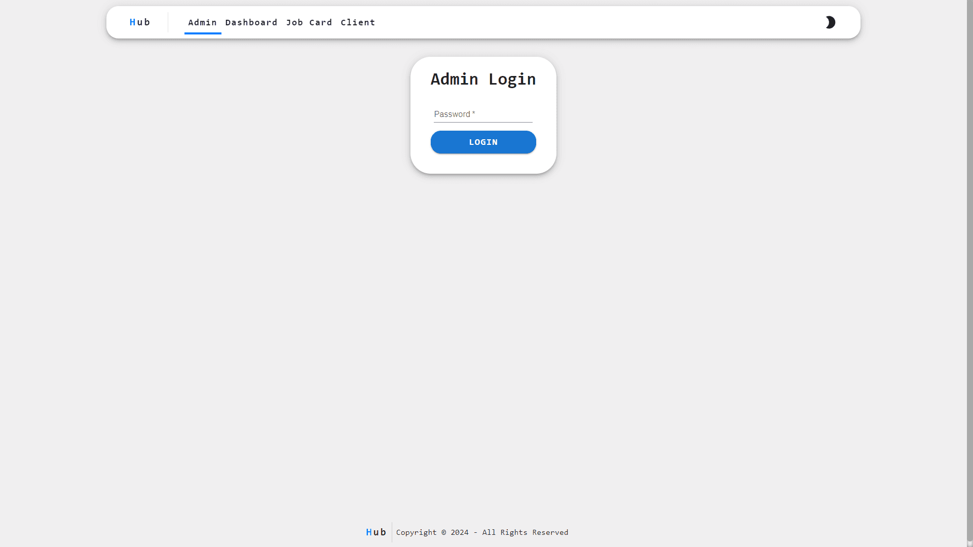 Admin Login page (Light Mode)