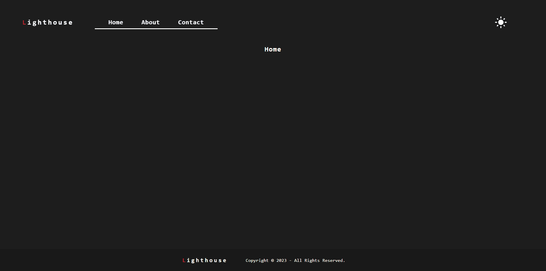 Home page (Dark Mode)