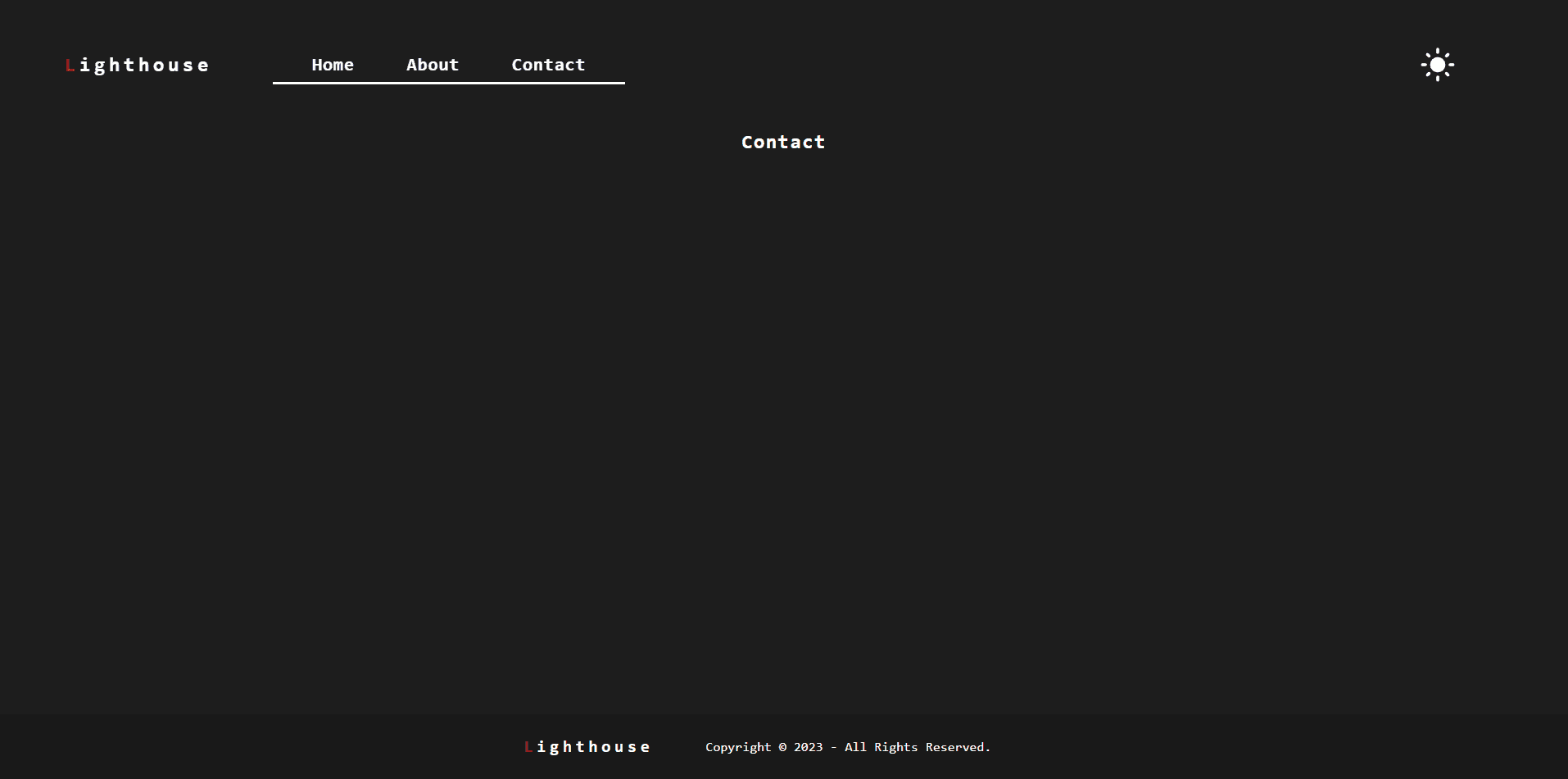 Contact page (Dark Mode)